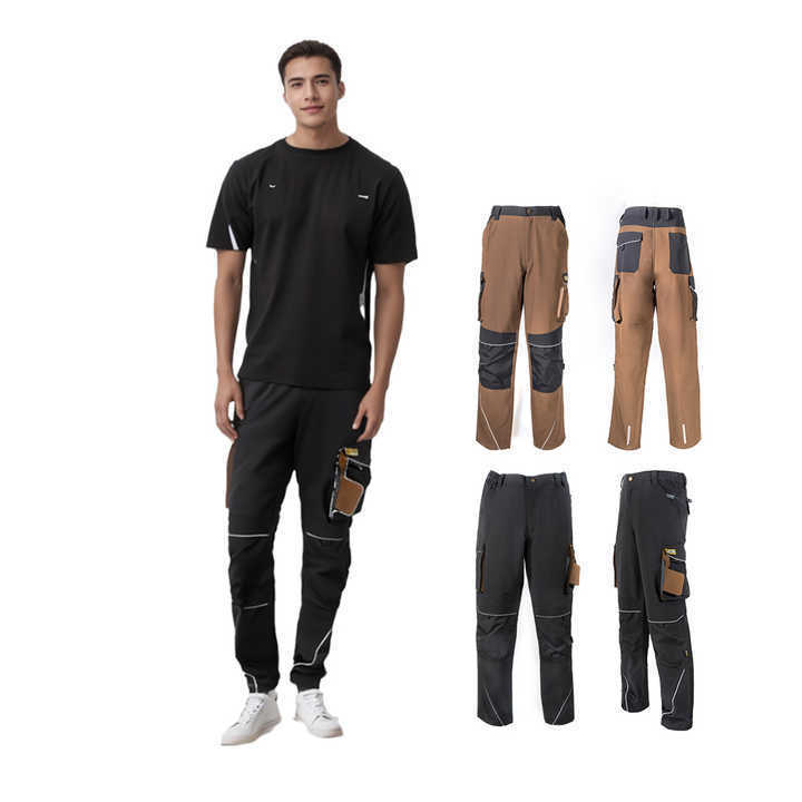 High-Quality Custom Men's Waterproof Pants with Detachable Straps, Multiple Pockets, Reflective Cargo Pants, Work Pants