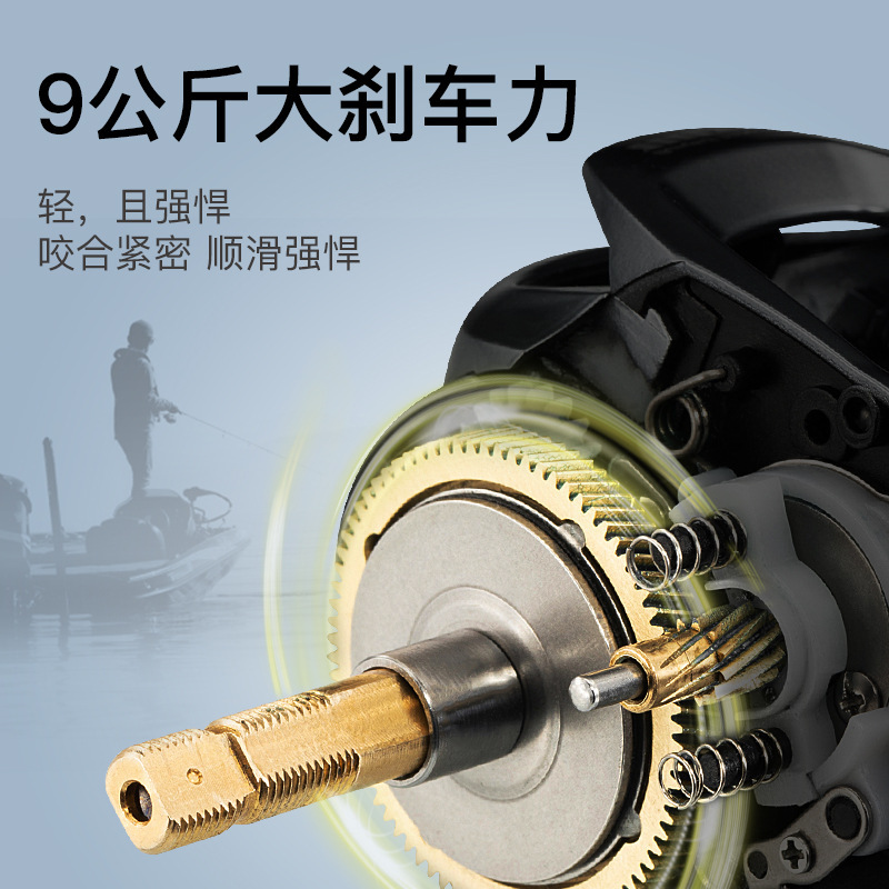 Comailemacan caída de agua rueda de metal de tiro largo línea anti-explosión micro-objeto de carretera rueda asiática magnética Universal negro balsa carrete de pesca