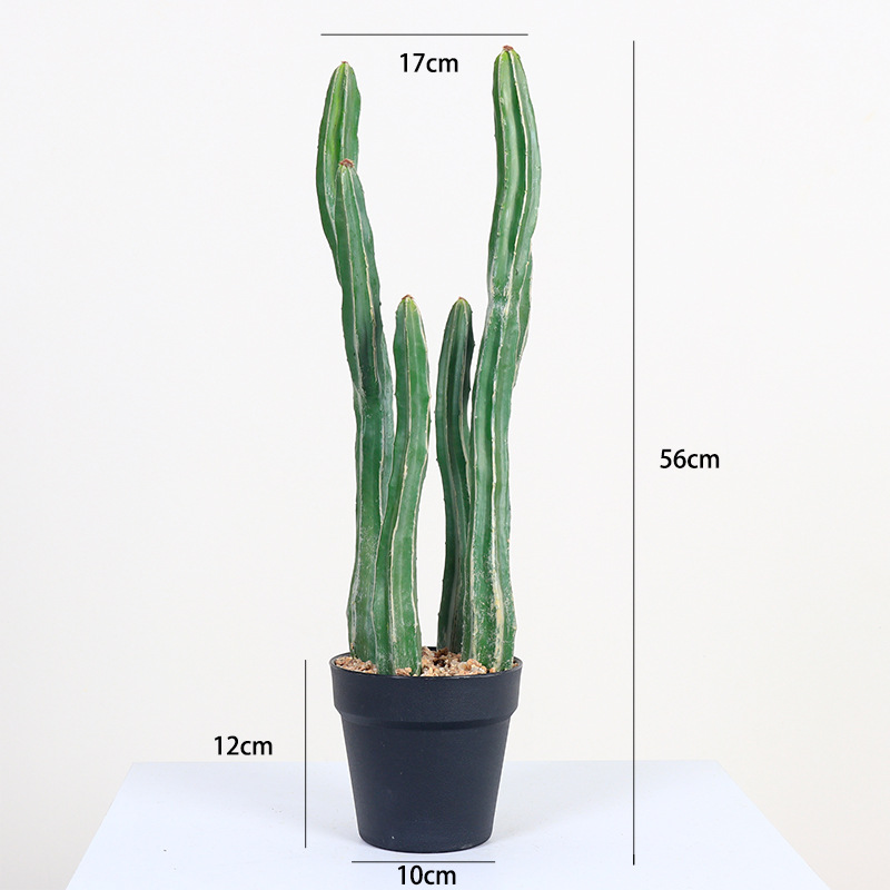 Simulación nórdica Planta verde Pilar de hadas Cactus grande piso interior sala de estar ropa tienda decoración de ventana