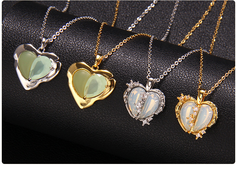 Fashion Heart Shape Copper Plating Zircon Pendant Necklace display picture 3