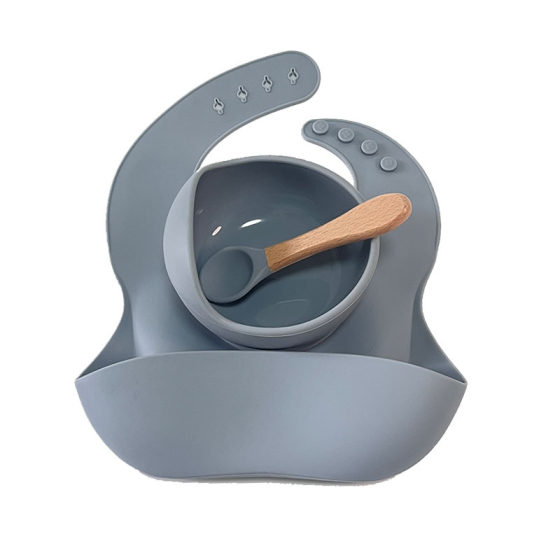 Maternal and Infant Supplies Children's Tableware suit Baby Food Bowl Spoon Silicone Tableware Baby Food Tool Bowl with Suction Cup