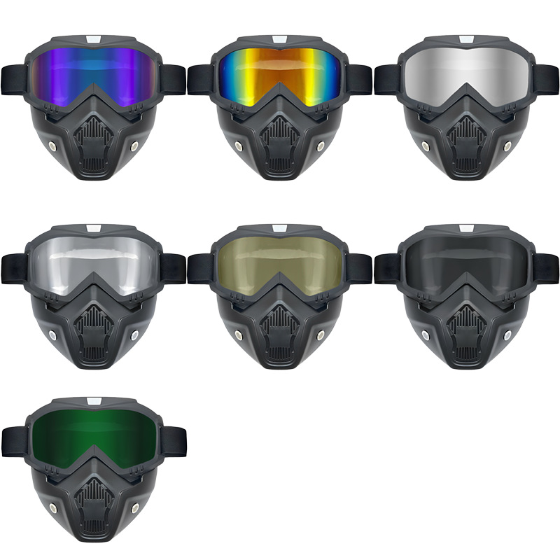 Máscara de Gafas Tácticas Integradas de TPU, Anti-viento y Antipolvo para Motociclismo
