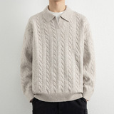 2026秋季新款青少年圆领宽松长袖针织衫运动风格透气腈纶毛衣，男装针织衫/毛衣，星座614