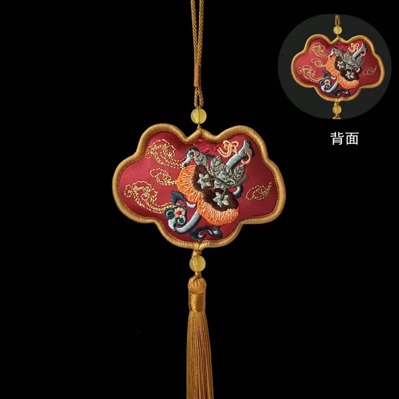 Año del Caballo chino tela bordada trilla bolsa de flores de Año Nuevo decoración de barril de flores de Año Nuevo colgante de maceta colgante bolsa de bendición image 12