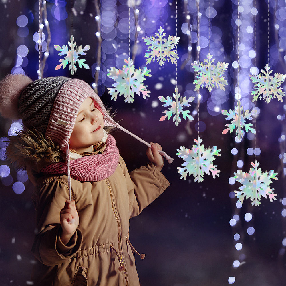Nueva decoración de Navidad colgante tridimensional invierno fiesta de copo de nieve colgante techo decoración de props de diseño