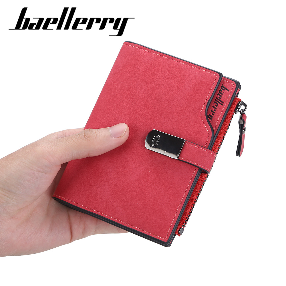 baellerry2022新款女士钱包短款韩版百搭多卡位软皮夹拉链零钱包