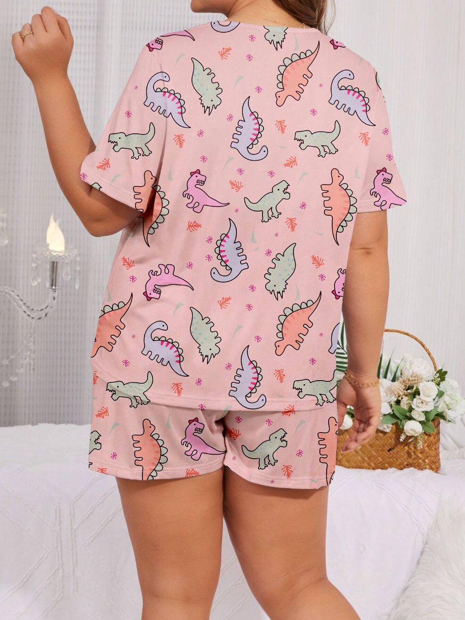 Home Women's Casual Classic Style Printing Polyester Milk Fiber Shorts Co-ord Set Pajama Sets display picture 16