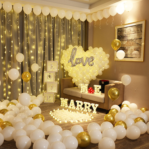 求婚道具浪漫惊喜场景布置套餐气球字母灯告表白室内装饰