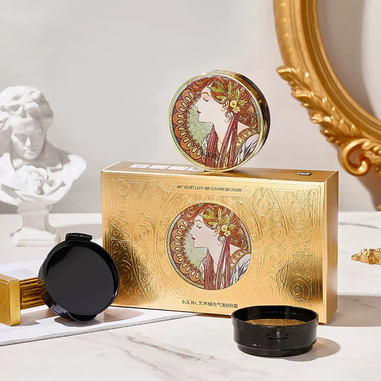KDK艺术绒光气垫BB霜持久遮瑕不浮粉沁润贴肤不油腻气垫厂家批发