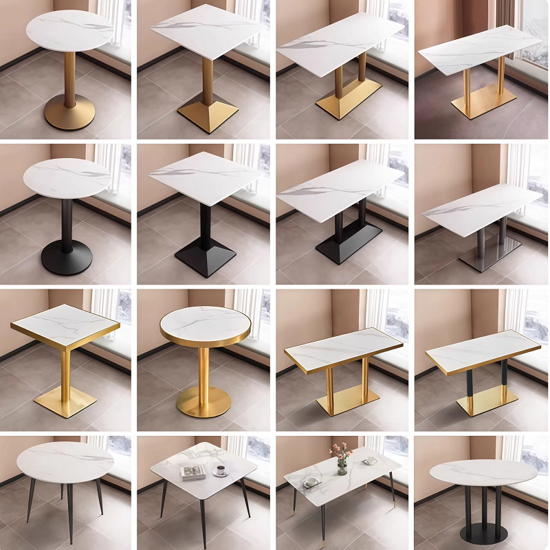 Factory Wholesale Slate Dining Tables, Trendy Milk Tea Shop Cafe Tables, Simple Bar Tables, Commercial Restaurant Dining Tables Factory Wholesale Slate Dining Tables, Trendy Milk Tea Shop Cafe Tables, Simple Bar Tables, Commercial Restaurant Dining Tables