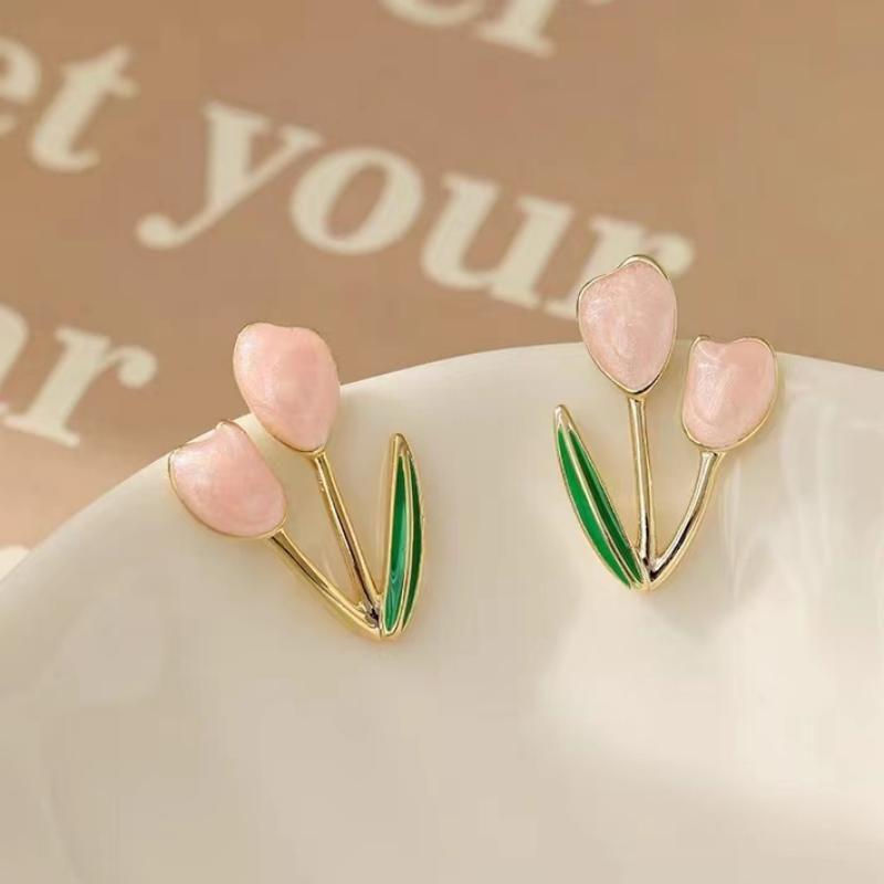10g Weight Alloy Ear Needle Material Gold Plated Plating Material 1 Pair Simple Style Flower Plating Alloy Gold Plated Ear Studs