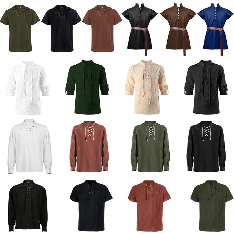 Foreign Trade European and American Medieval Men's Retro Performance Clothing Western Men's Clothing Tourist Cos Costume Pirate Pants