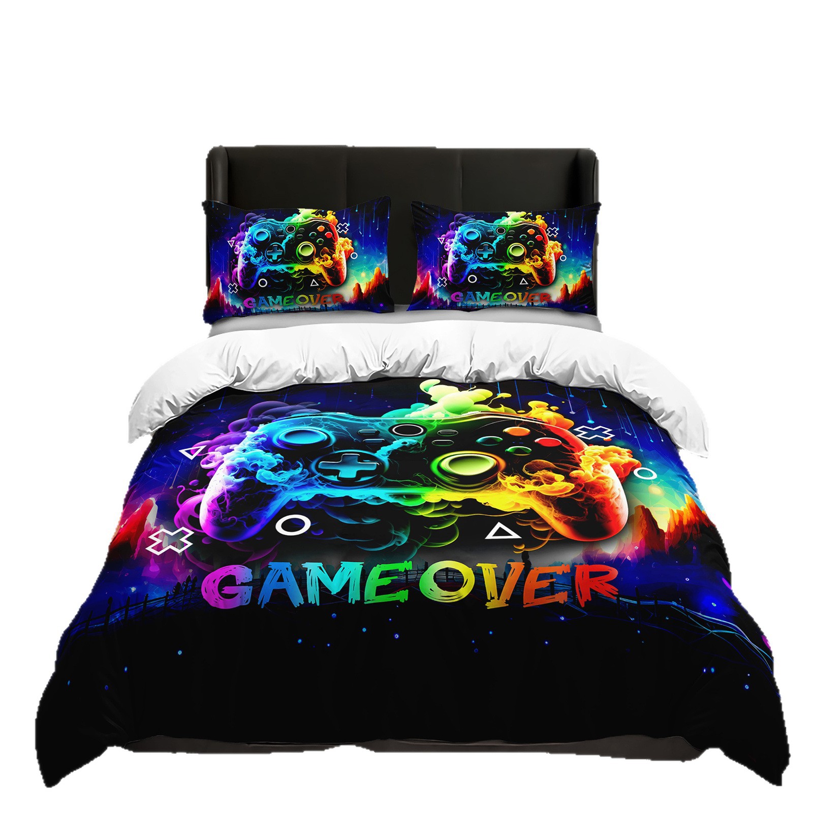 Textil doméstico transfronterizo molienda digital impresión quilt kit mango de juego fuente de fábrica graffiti llevar TEMU / JIT