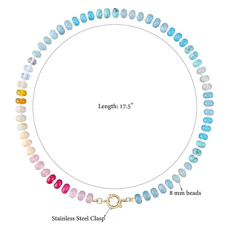 15g Weight Lobster Trigger Clasp Closure Clasp Closure Type Necklace Classification Beaded Chain Chain Type 1 Piece Quantity Daily, Street Occasion natural stone Material Geometric Pattern Women's Gender Simple Style Style Simple Style Geometric Natural Stone Beaded Chain Necklace 1