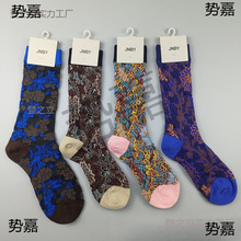 江南布衣袜子无骨时尚复古提花四季中高筒堆堆袜一件代发潮袜