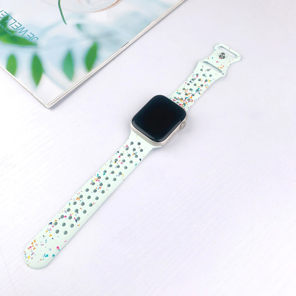 Aplicable para AppleWatch Apple Watch iWatch9ultraSE Butterfly agujero agujero agujero colorido pulsera de pulsera