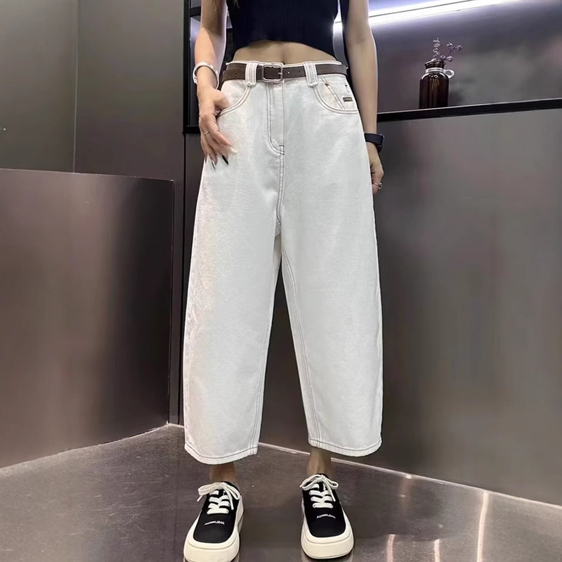 plus size Wide Leg Jeans Women's Summer Thin Chubby Sister Pear-Shaped High Waist Elastic Slim-fit Cropped Banana Pants plus size Wide Leg Jeans Women's Summer Thin Chubby Sister Pear-Shaped High Waist Elastic Slim-fit Cropped Banana Pants