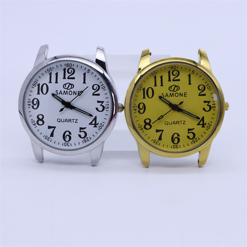 Simone Quartz Watch Head 2035 Movement Men's and Women's Watch Middle-aged and Elderly Digital Face Electronic Watch Alloy
