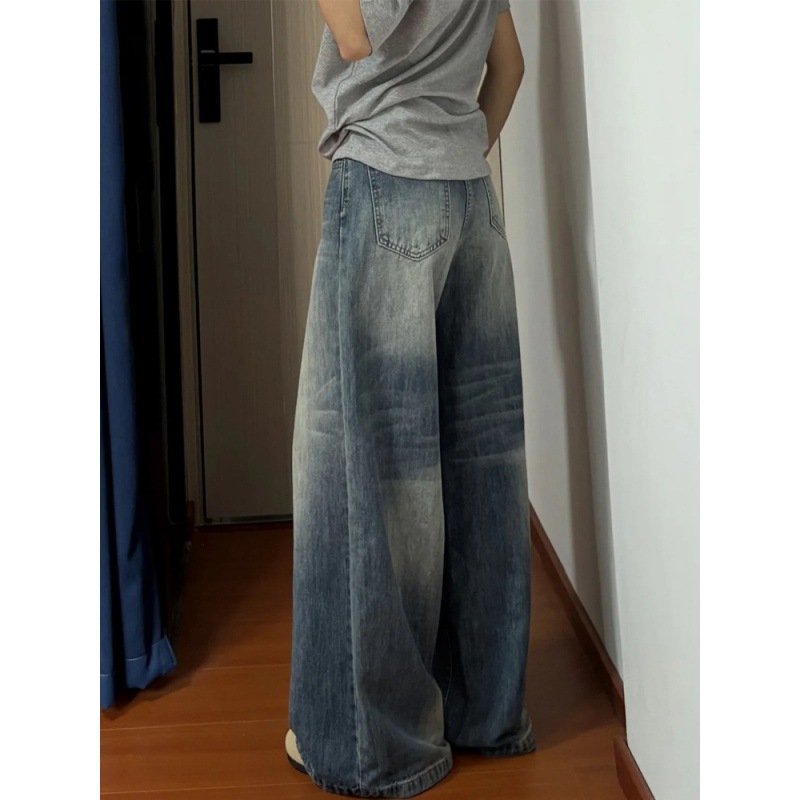 Pants for Pear-Shaped Figures, Thick Legs, Wide Hips, Jeans for Women, 2025 New Autum Loose Large Size Fat mm Wide Leg Pants