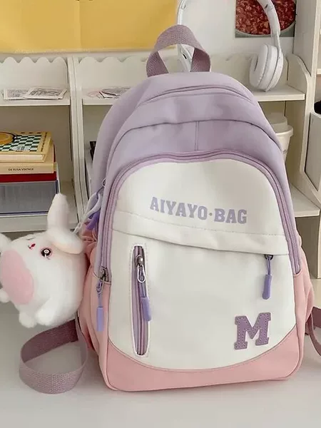 Ins Style Dopamine Contrasting Color Kidsren's Spring Outing Study Backpack High-Looking Summer New Sweet Style Backpack