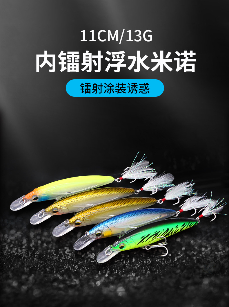 5 Colors Shallow Diving Minnow Lures Sinking Hard Plastic Baits Fresh Water Bass Swimbait Tackle Gear