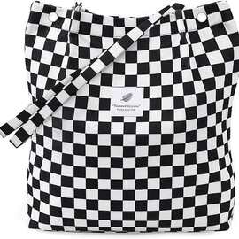 新款灯芯绒单肩包学生出行购物帆布包大容量文艺简约百搭手提袋女