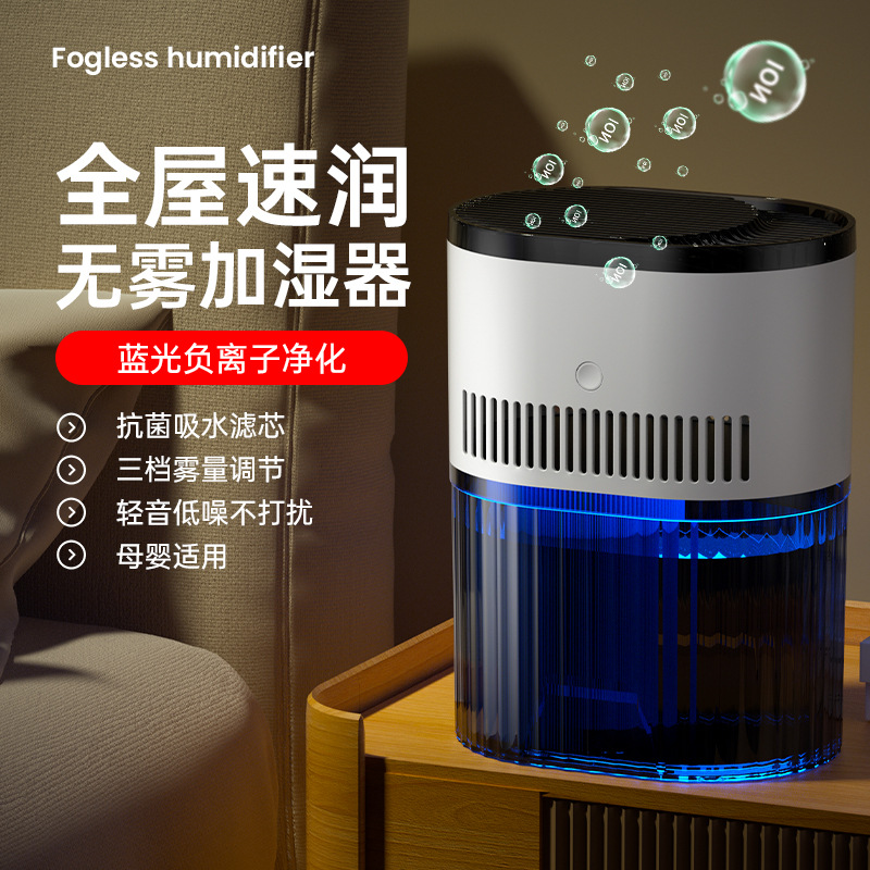 Cross-Border New Model Fog-Free Air Humidifier for Home Bedroom Office USB Desktop Large Capacity Small Humidifier
