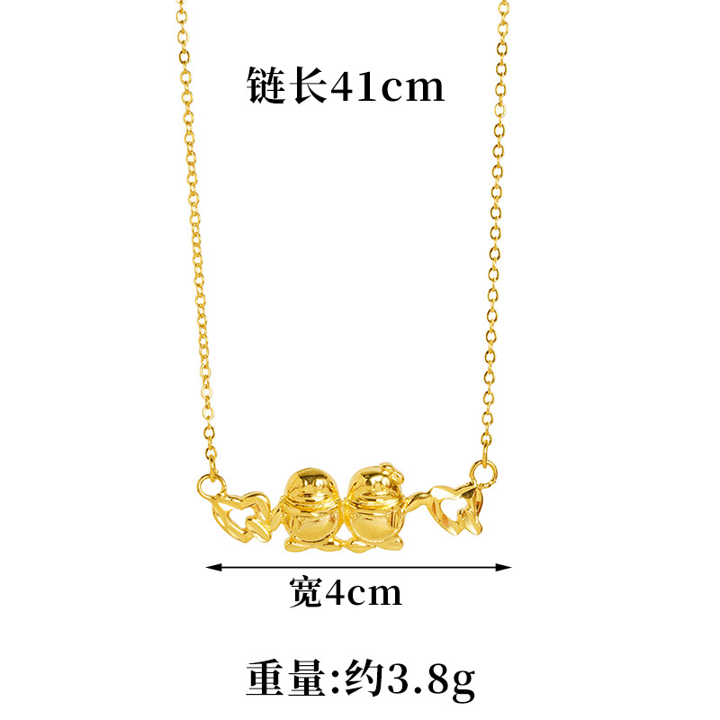 Verano nuevo lujo ligero lindos pingüinos collares pareja hombre y mujer todo-en - uno Vietnam oro largo no se desvanece joyas chapadas en oro