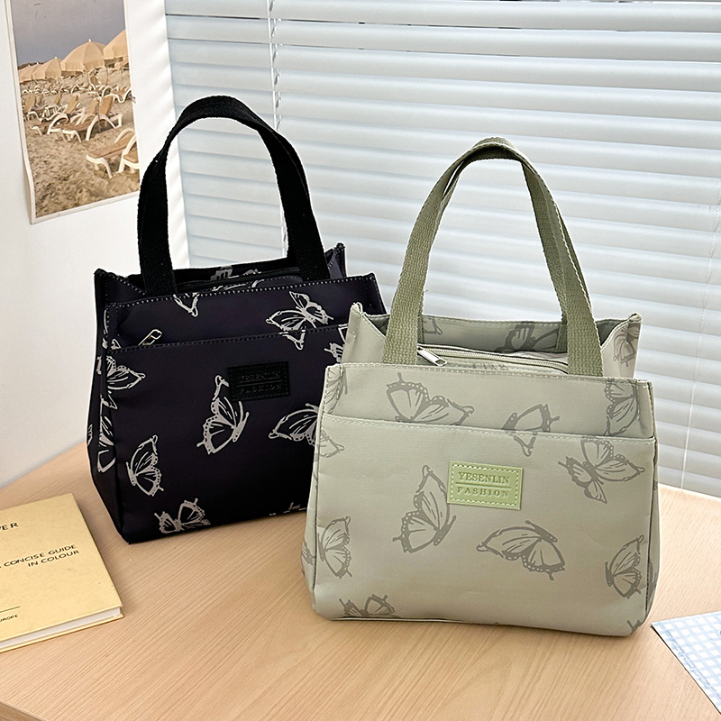 日本の新作INS風蝶柄ハンドバッグ 女性用 高見えママバッグ お出かけ用バッグ サラリーマン弁当バッグ