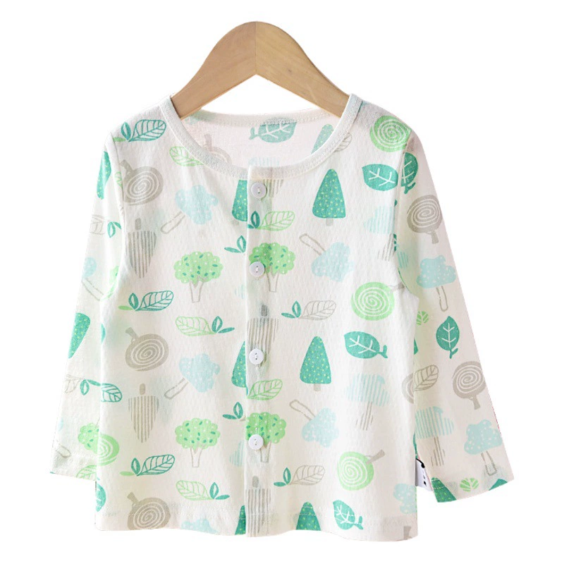 Детская рубашка с длинным рукавом и защитой от комаров, сетчатая Пижама для мальчиков и девочек, домашняя одежда, летний легкий кардиган с кондиционером, Топ