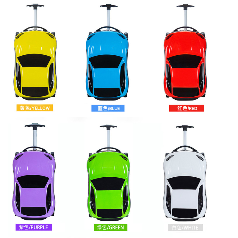 Caja de la carretilla del coche de los niños tridimensional universal rueda estudiante embarque caso regalo patrón impreso maleta de 18 pulgadas