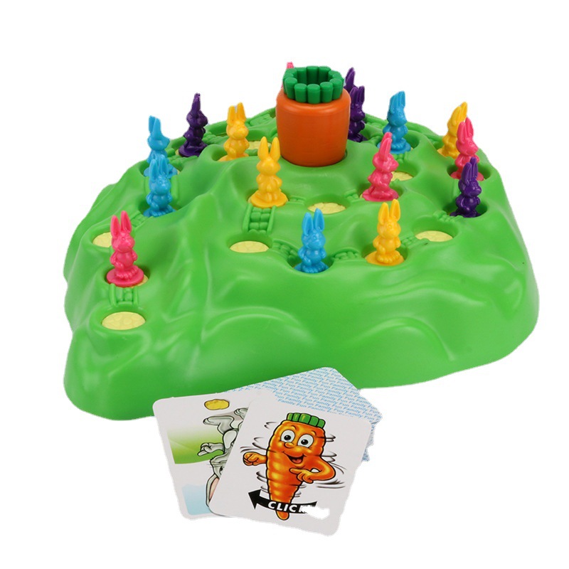 Juego de trampa de conejo juguete de ajedrez actualización con mapa tortuga conejo carrera a campo travieso defensa rábano juego de mesa educativo para niños