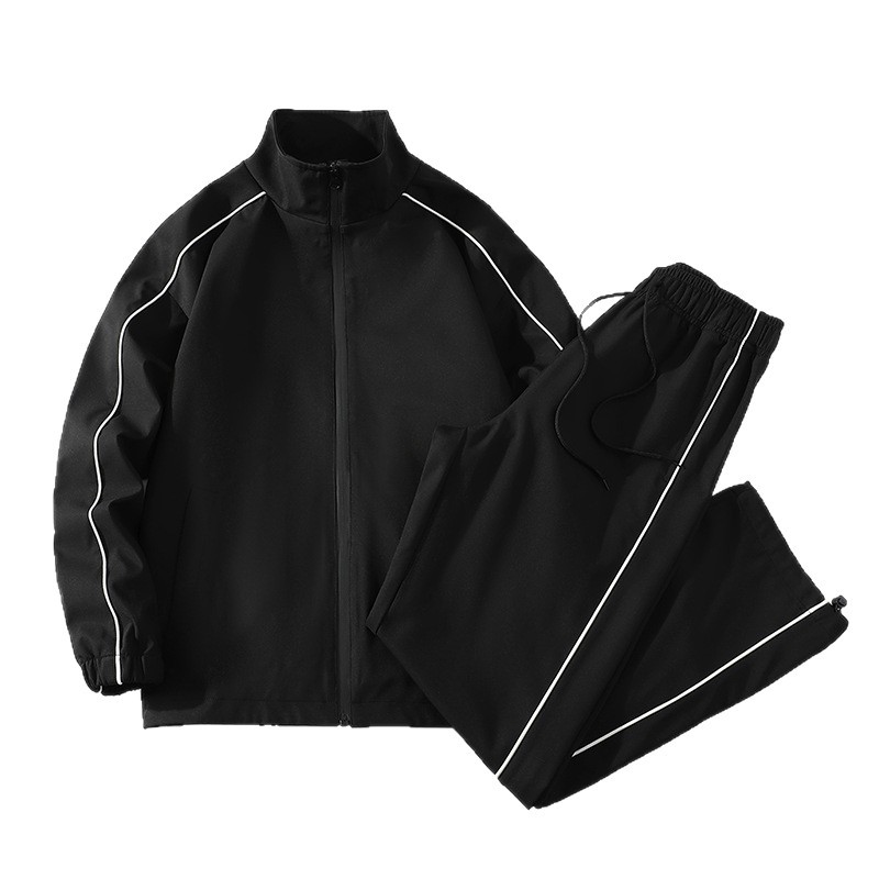 Primavera y otoño juego deportivo casual hombre chaqueta de cuello al aire libre pantalón recto hombre personalizado dos piezas de ropa deportiva transfronteriza