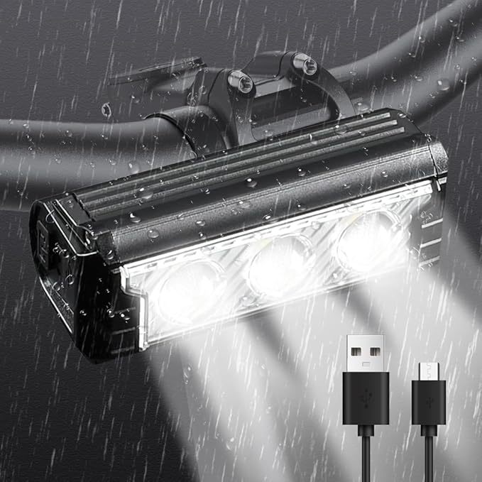 2600 luminous high-brightness mountain bike night riding headlight bicycle light large floodlight 640 bicycle horizontal version riding accessories