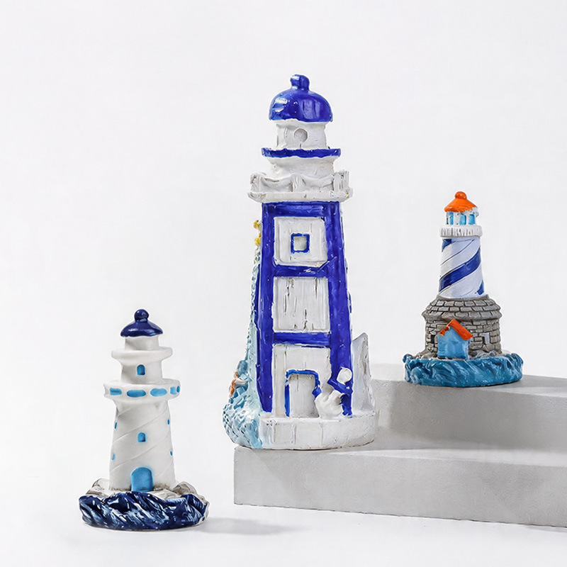 Adornos Decorativos para Acuarios, Micro Paisajes de Musgo, Adornos de Paisajismo de Playa con Faro, Faro Famoso en Internet, Venta Transfronteriza en Amazon