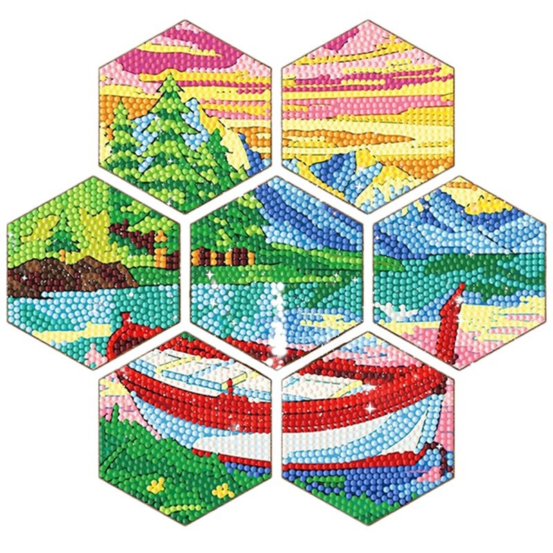 Transfronterizo DIY Diamante pintura tablero taza almohadilla taza de café taza de taza