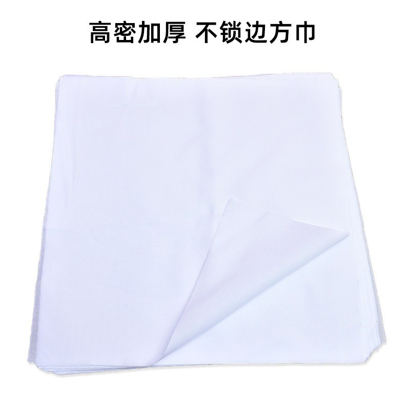 Toalla cuadrada pequeña de teñido anudado de algodón puro al por mayor de fábrica Toalla cuadrada de bricolaje de teñido de hierba Toalla cuadrada de teñido anudado pintado a mano para niños Blanco