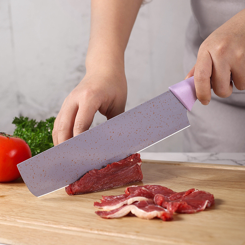 Juego de Cuchillos de Cocina de 6 Piezas de Acero Inoxidable y Paja de Trigo, Forjado, para Cocina image 2