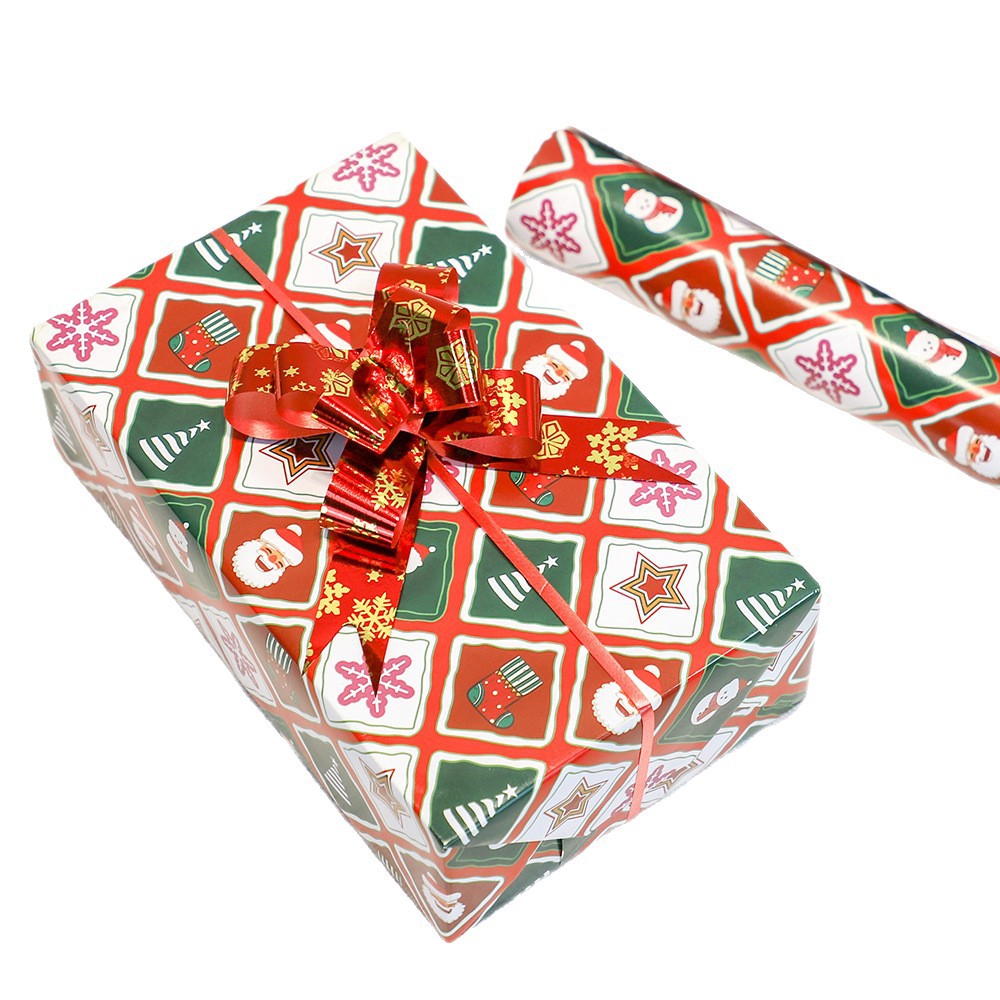 Papel de regalo de Navidad de alto valor cartón de dibujos animados caja de regalo de cumpleaños para niños Papel de embalaje de cuero de nuez de paz