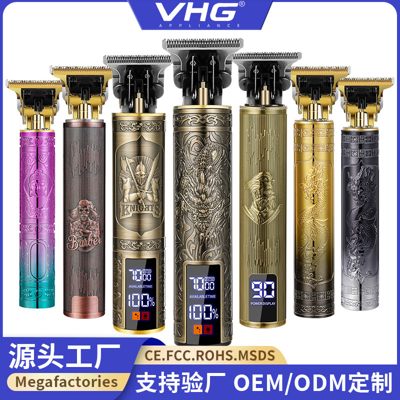 Cross-Border T9 Hair Clipper Bald Electric Clipper Electric Electric Clipper Oil Head Hair Clipper Carving Mark Razor Rechargeable