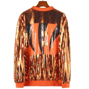 Quality in Stock 2024 Autumn Rugby Team Uniform Sequined Uniform European and American Cross-border Sequin Large Size Jacket