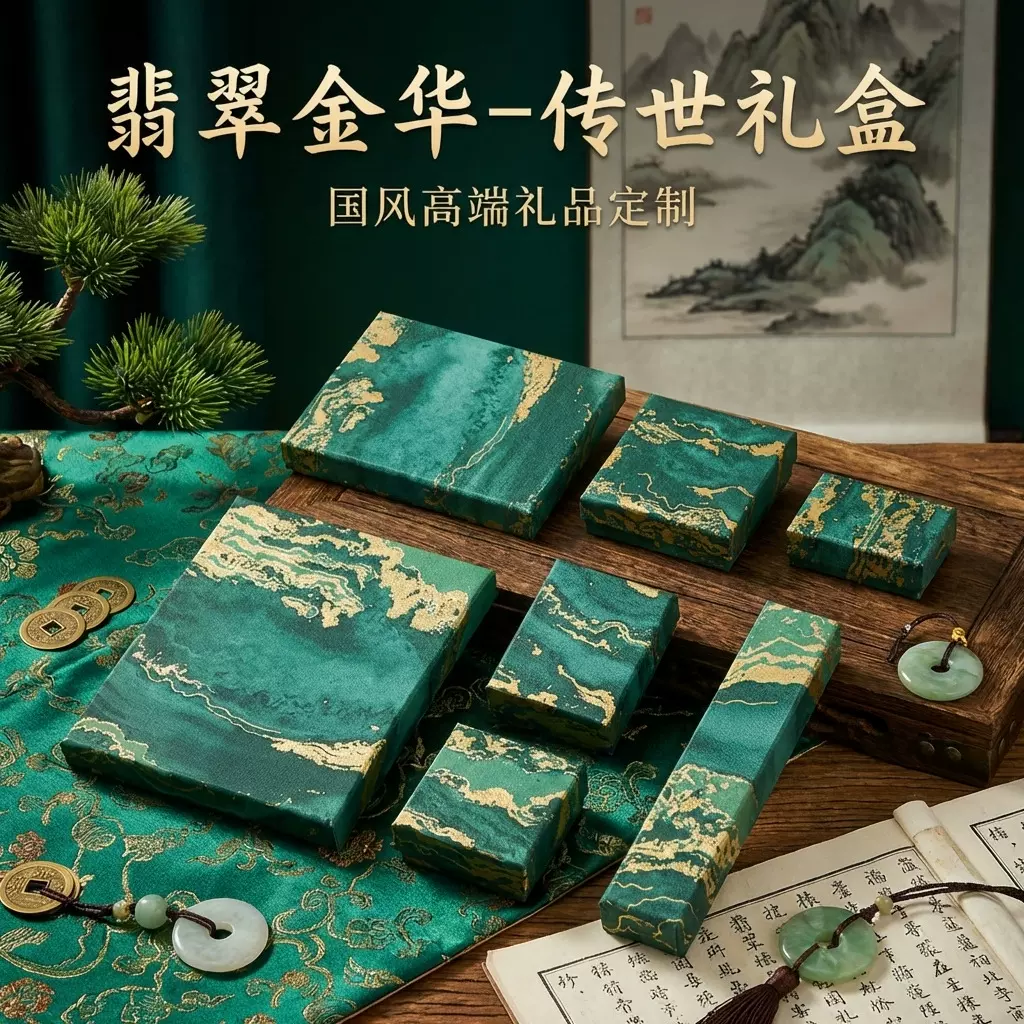 国潮新中式鎏金首饰盒 项链戒指珠宝饰品盒子现货批发可印logo