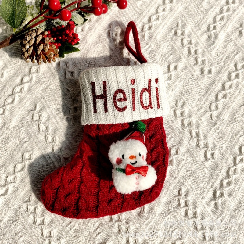 クリスマスストラップクリスマスクリスマスストッククロスボーダーカスタム名前ニット靴下クリスマスツリー装飾ギフトバッグ|undefined