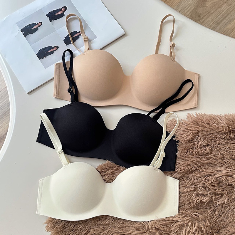 Russian Style Seamless Underwear for Women with Small Busts, Anti-Sagging, Sexy Half-Cup, Enhancing, Nude Color Invisible Bra Russian Style Seamless Underwear for Women with Small Busts, Anti-Sagging, Sexy Half-Cup, Enhancing, Nude Color Invisible Bra