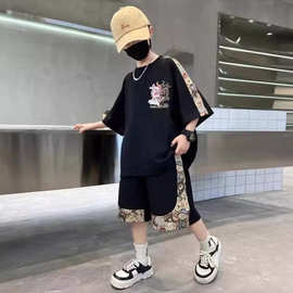 儿童装男童夏装短袖套装2024新款中大童夏季运动夏款男孩帅气时髦