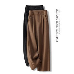 小个子九分休闲直筒裤高端西装阔腿裤女春秋2025新款高腰显瘦垂感