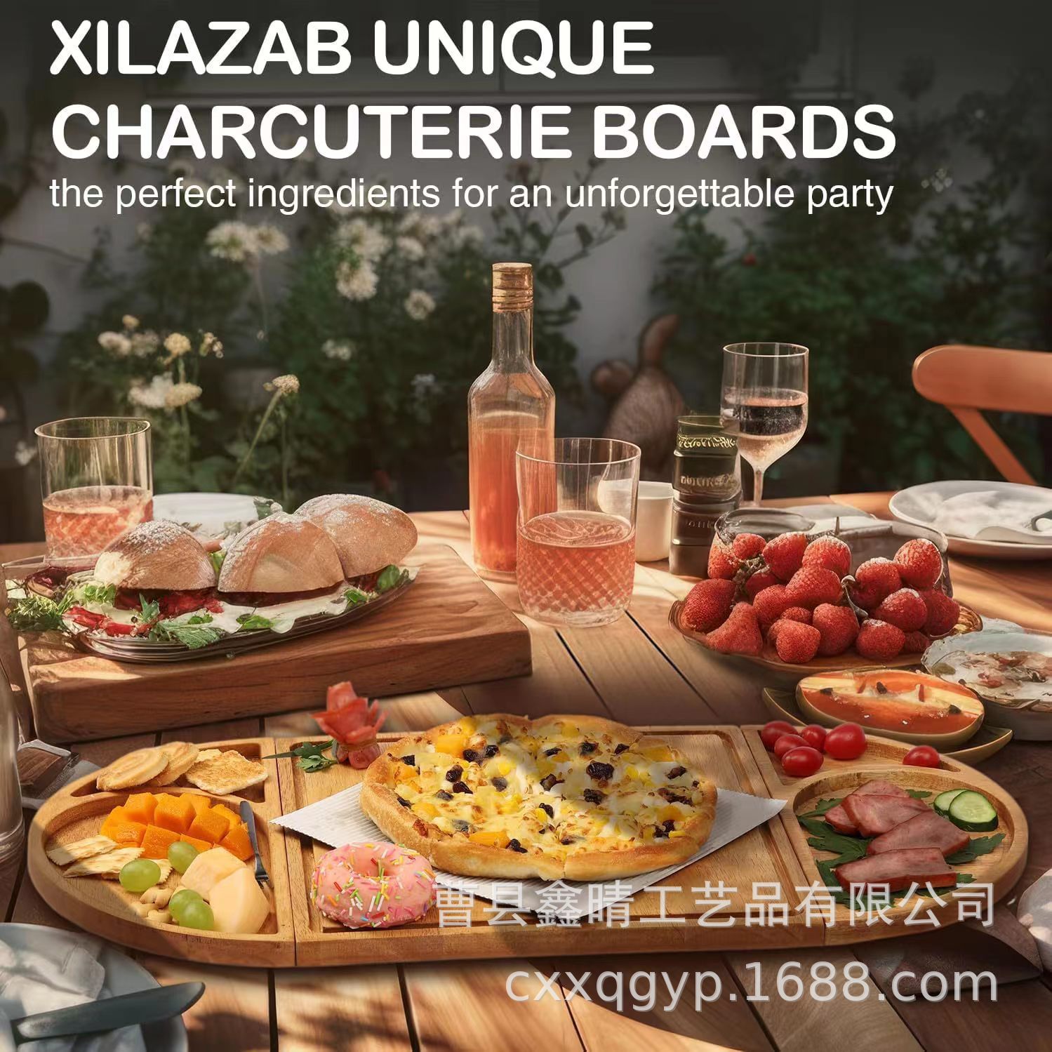 Bandeja de queso de madera maciza empalmada creativa Bandeja de comedor de madera multifuncional para el hogar Bandeja de fruta de bistec de madera en forma de corazón