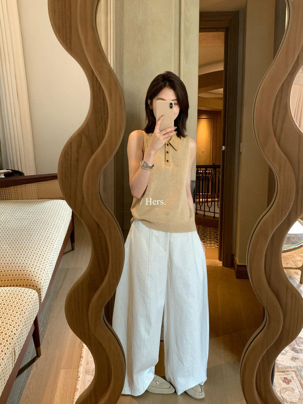 Áo len cổ lọ nữ không tay phong cách cổ điển — Màu cà phê, Vàng thẻ, màu trắng chi tiết 35