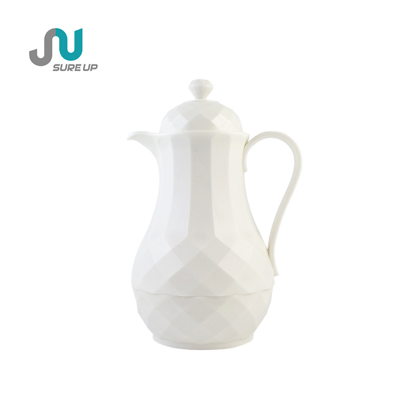 Custom Diamond Design Coffee Pot Plastic Case Tea Pot Arabidala Style Glass Inner Pot Thermos