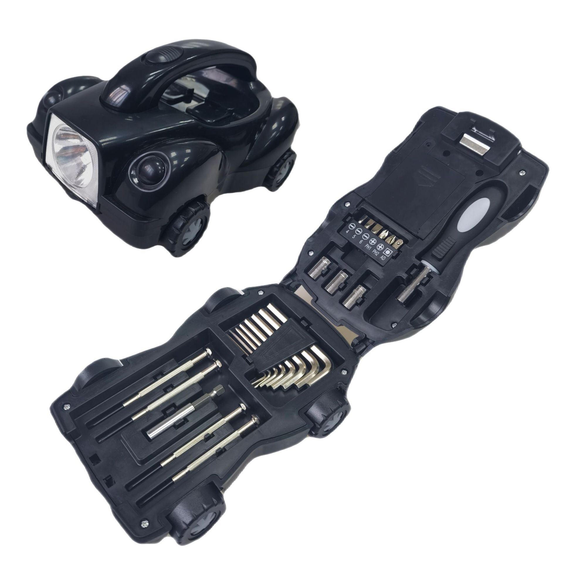 新款手电筒汽车形工具套装手提灯工具组套家用工具创意促销礼品赠